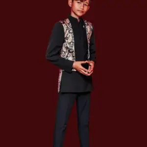 Ensemble enfant à veste indienne et pantalon droit assorti