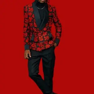 Costume deux pièces à veste peignoir et pantalon droit