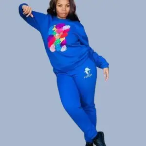Ensemble Jogging sans capuche, bleu roi