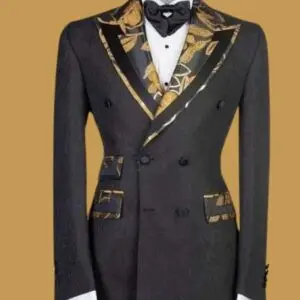 Veste croisée à col revers pointu